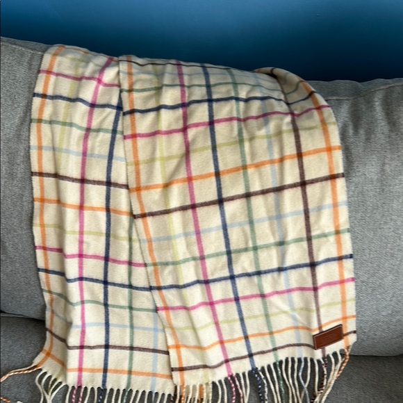Plaid Multicolor Cashmere Coach Scarf - Picture 1 of 3